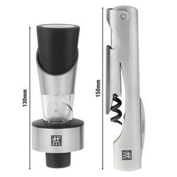 (2 pieces) ZWILLING | Sommelier Corkscrew + Wine Pourer Set – 18/10 Stainless Steel – Gift Box