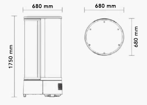 Étagère en verre ronde – compatible avec vitrine panoramique PVNR400R