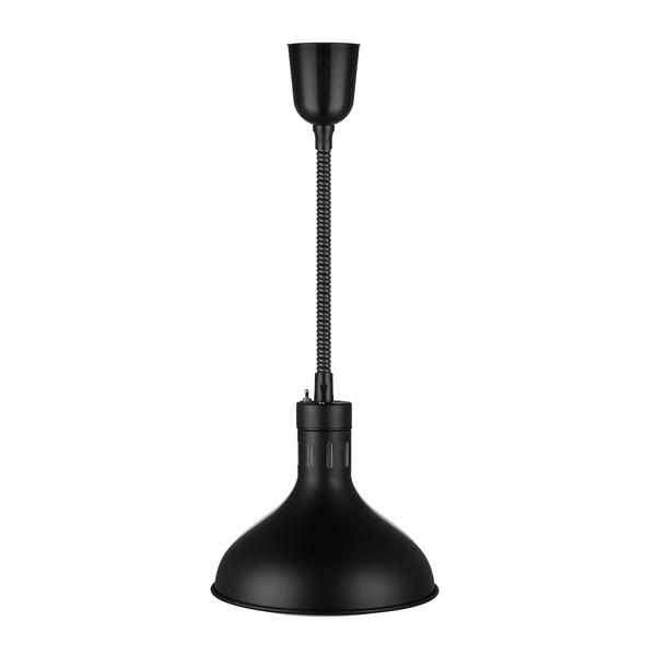 Lampa do podgrzewania potraw wisząca - 275W - Ø 290mm - stożkowa - regulowana wysokość - czarny mat