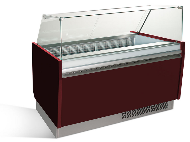 Dondurma Tezgahı LIAM - 1560mm -Statik - 13+13x5 Litre Dondurma Kabı için- Nar kırmızısı