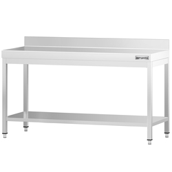 Edelstahl Arbeitstisch PREMIUM - 1800x700mm - mit Grundboden & Aufkantung