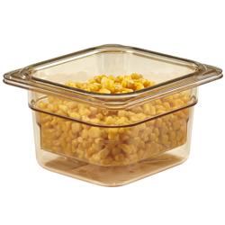 (6 stuks) CAMBRO | H-PAN™ - Hittebestendige GN bakken 1/6 - Amber - Hoogte: 100mm