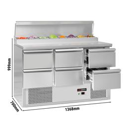 Mini voorbereidingstafel ECO - 1368mm - 6 laden - voor 8x GN 1/6