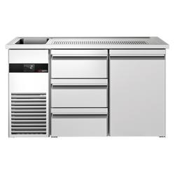 Balcão frigorífico para cerveja PREMIUM - 1550x700mm - 1 porta & 3 gavetas