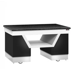 Commercial Ambient Prep Counter – Black Granite Top - 4 Soft-Close Doors - 1600×800mm - On Castors