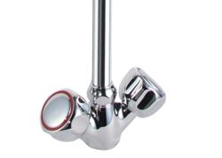 Enkel gat voorspoeldouche 8000 - met 1-gats monobloc, wandmontage, zwenkuitloop, eengreeps & 2-knops, mengkraan (warm/koud), sproeier/handdouche, G1/2 & G3/4 - 1110mm