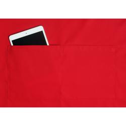 (6 pieces) KARLOWSKY | Basic Chef Bib Apron with Pocket – Red - 750×900 mm - 2-Section Pocket