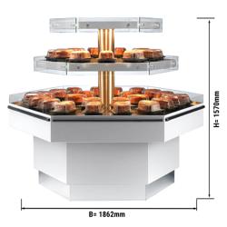 UBERT | Commercial Hot Food Island Display – 2 zones - 10.2 kW - white