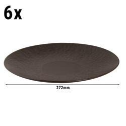 (6 pcs) RUST | Plate - flat - Stoneware - Ø270mm - Brown
