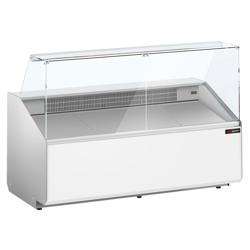 Banco gastronomia professionale - 1881x979mm - Statica - 387 L - Vetro dritto - Colore Grigio scuro - Pannello frontale Bianco RAL9016