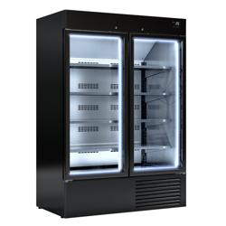 Wandkühlregal - 1384mm - 1310 Liter - mit 2 Glasflügeltüren & 4 Ablagen
