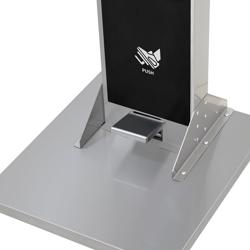 Disinfectant dispenser – Hands-free foot pedal - Stainless steel - Freestanding - Height 1125 mm