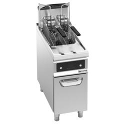 Gasfriteuse - 20 liter - 17,5kW - met oliefiltersysteem - incl. onderstel - met automatische mandheffing