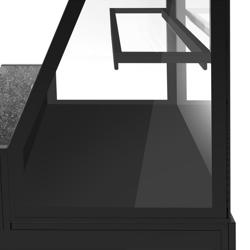 Mostrador para pan TORONTO - 1500x800mm - frente negro - 1 estante de cristal - iluminación LED - encimera de granito negro