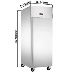 Bäckerei-Tiefkühlschrank Edelstahl ECO - EN 600x800 - 600 Liter - mit 1 Tür, Schienen & Tragroste