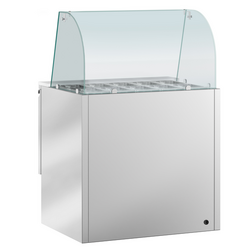 Saladette ECO - 900mm - 2 deuren - met hoge glazen opzetstuk voor 2x GN 1/1 & 3x GN 1/6