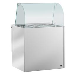 Commercial Saladette Prep Station PREMIUM – 2 Doors – GN 1/1 Pan Well – 900×700 mm – +2 to +8 °C – Glass doors; 135 mm cutting board