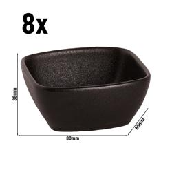 (8 pz) Coppetta - UNIVERSE - Porcellana - 125ml - quadra - 80x80mm - Nero