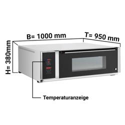 Elektromos pizzakemence - 1000x950x380 mm - 1x EN 600x400 - max. 350 °C - digitális