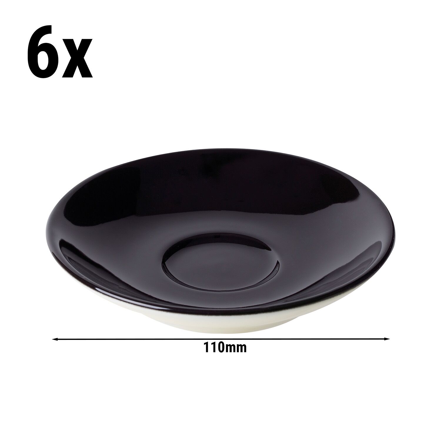 (6 pièces) BART COLOUR CAFE – Sous-tasse à espresso – Ø 110 mm – Noir