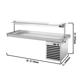 Drop-In Cold Plate - 2100mm - +2 to +8°C - 6x GN 1/1 - 700W - with glass sneeze guard