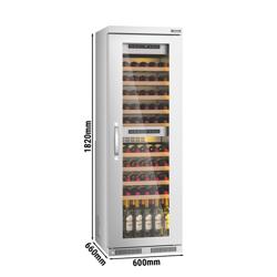 Cave de vinhos Profissional - Aço inoxidável AISI 430 - 2 zonas de temperatura - 100 litros - até 72 garrafas