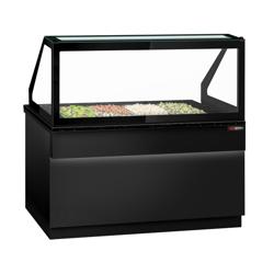 Saladette TORONTO - 1500mm - 2 dörrar - för 4x GN 1/1 - svart front - svart granit bänkskiva