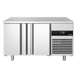 Hűtött munkaasztal - 1400x700 mm - GN 1/1 - 281 liter - ventilációs - egyenes frontüveges - 2 ajtóval