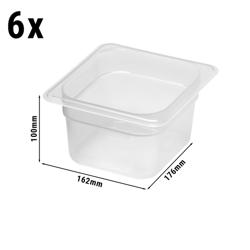 (6 pièces) CAMBRO | Contenants GN 1/6 en polypropylène – laiteux – hauteur : 100 mm         