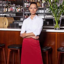 (6 pieces) KARLOWSKY | Basic Bistro Waist Apron – 100×75 cm - Raspberry