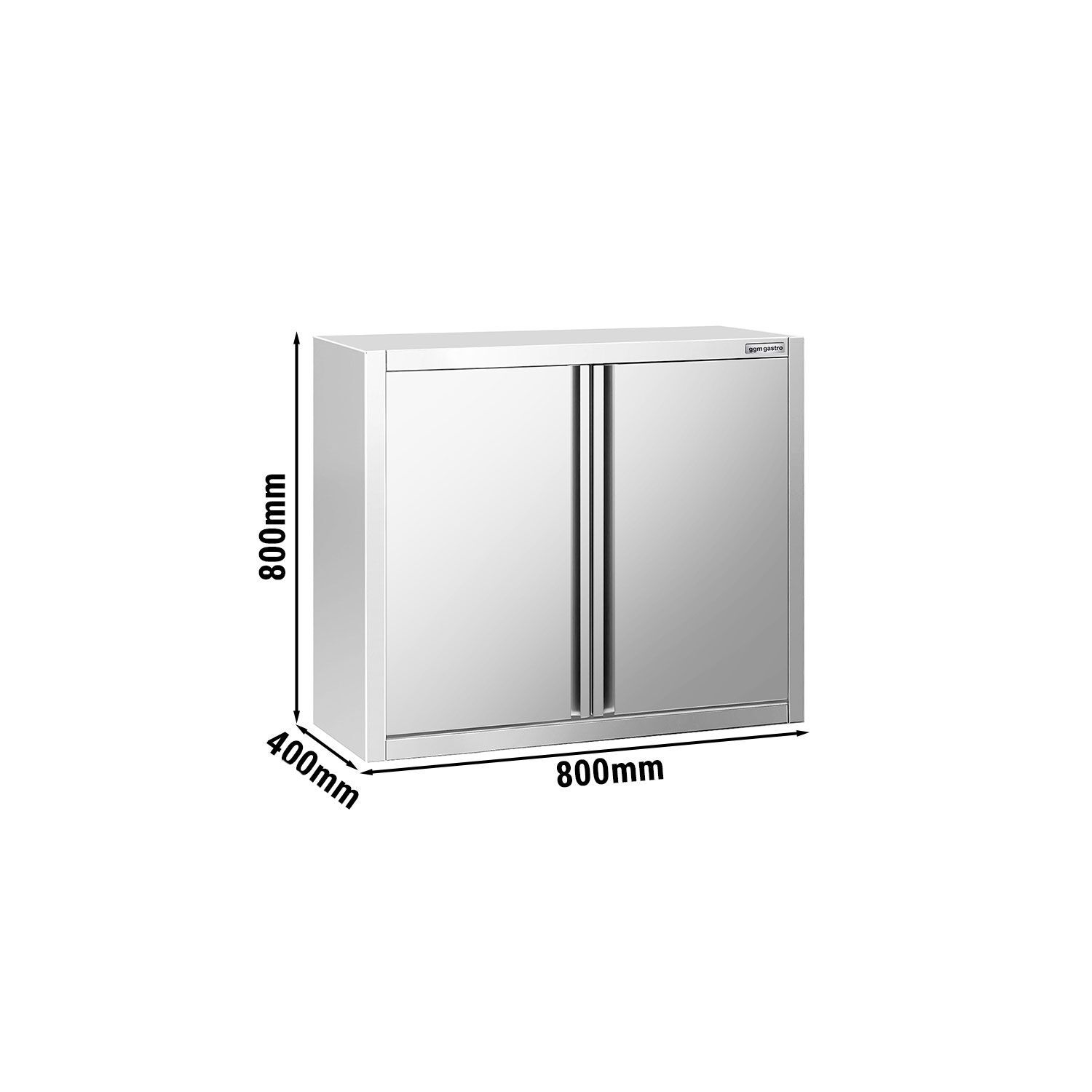 Armoire murale en acier inoxydable PREMIUM - 800x400mm - avec portes battantes - 800mm de haut