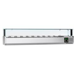 Opzetkoelvitrine PREMIUM met LED-verlichting - 2000x335mm - 10x GN 1/4