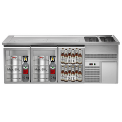 Pivski štand Premium PLUS - 2500x700 mm - 3 staklena vrata 