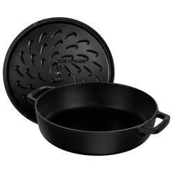 STAUB | BRAISERS - Sauteerpan met Chistera Drop Structure - 280mm - Gietijzer - Zwart
