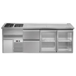 Oluttiski Premium PLUS - 2500x700mm - 2 lasiovea ja 2 laatikkoa