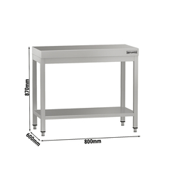 Worktable ECO Stainless steel- 800x600mm - with undershelf without upstand