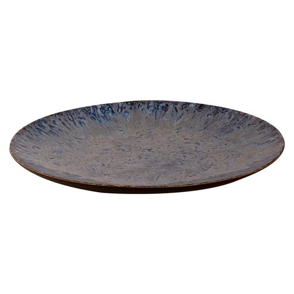 (4 stuks) LESTER - bord - plat - rond - steengoed - Ø270mm - blauw