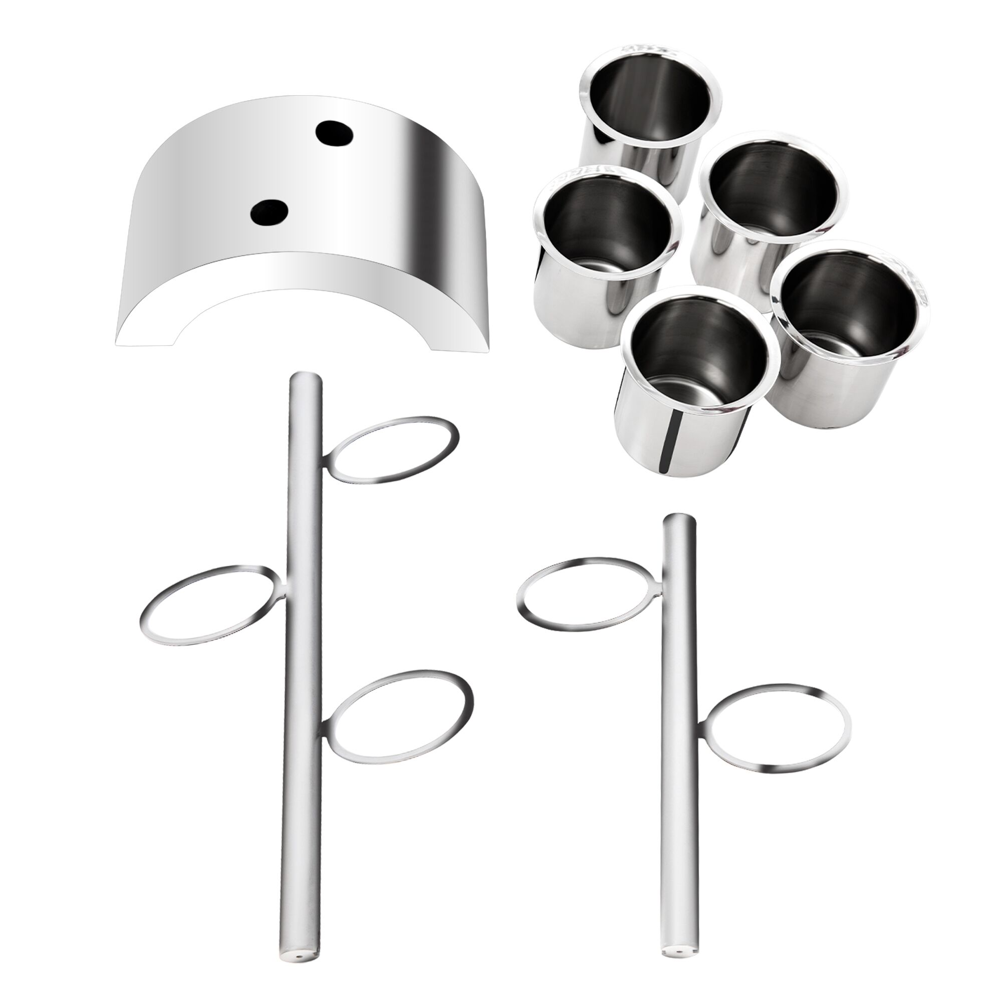 Range-couverts - 360x200mm - Hauteur: 590mm - acier inoxydable - avec 5 bols