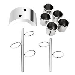 Condiment & Cutlery Holder - 360x200mm - Height: 590mm - Stainless steel - with 5 containers - removable cutlery container