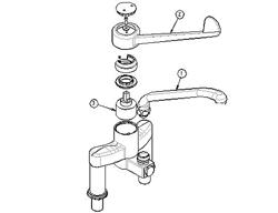 Mélangeur bi-trou 4000 - avec bec orientable & levier unique, raccord1/2", raccord3/4"