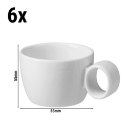 (6 pieces) LUX - Coffee cup Maastricht - 190ml - Ivory