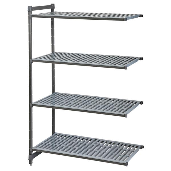 CAMBRO | Camshelving® - Basics Plus - Aanbouwrek - 1328mm - met 4 legplanken met sleuven