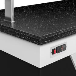 Banco buffet professionale refrigerato BELFAST - 1600mm - con piano refrigerato - su ruote - Nero - Self Service