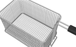 Frituurmand - 220x460x(H)180mm - met hittebestendige handgreep | RVS - passend voor EFK653-8+8