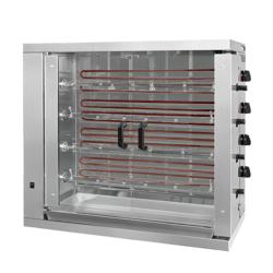 Elektryczny grill do kurczaka ECO - 19,2 kW - z 4 szpikulcami na 24 kurczaki	