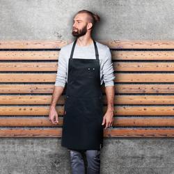 KARLOWSKY | Fartuch na szelkach z krótkim rękawem ROCK CHEF®-Stage2 z klamrą i kieszeniami	
