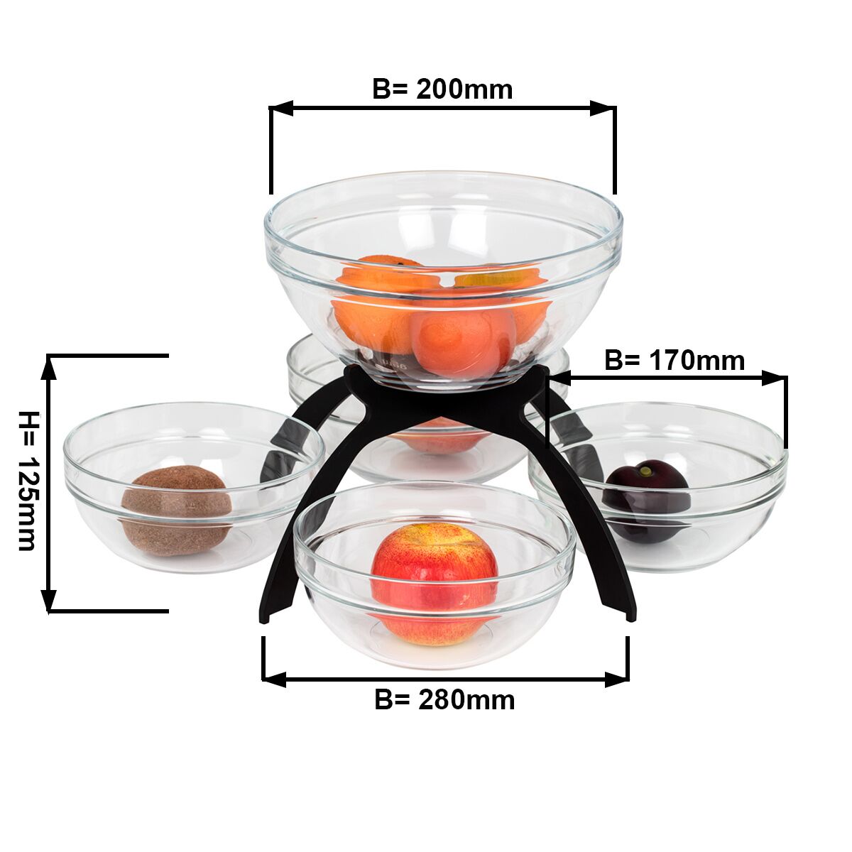 Présentoir buffet / étagère à confiture - Noir - avec 5 niveaux