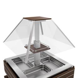 Banco per Buffet | Buffet freddo per insalate DUBLIN - 1700 mm - con piano in vetro inclinato - per 4x GN 1/1