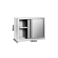 Armadio pensile in acciaio inox PREMIUM - 1000x400mm - con porte scorrevoli - 800mm di altezza