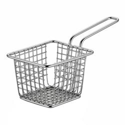 (5 pz) Cestino per patatine fritte - in acciaio inox - rettangolare - 100x80x70mm